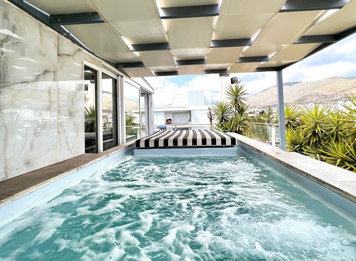Citycenter Penthouse Mini Private Pool With Hydromassage And Great Town View Atény Exteriér fotografie